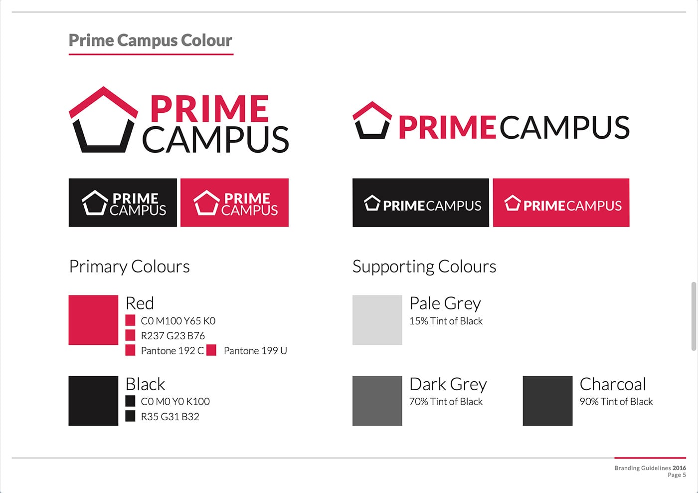Prime Campus branding guidelines, circa 2016